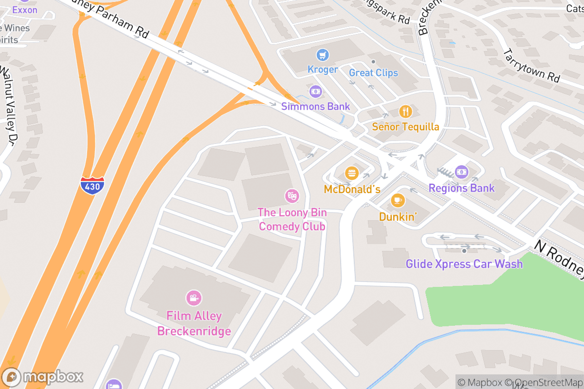 Map of Loony Bin Comedy Club (Little Rock)