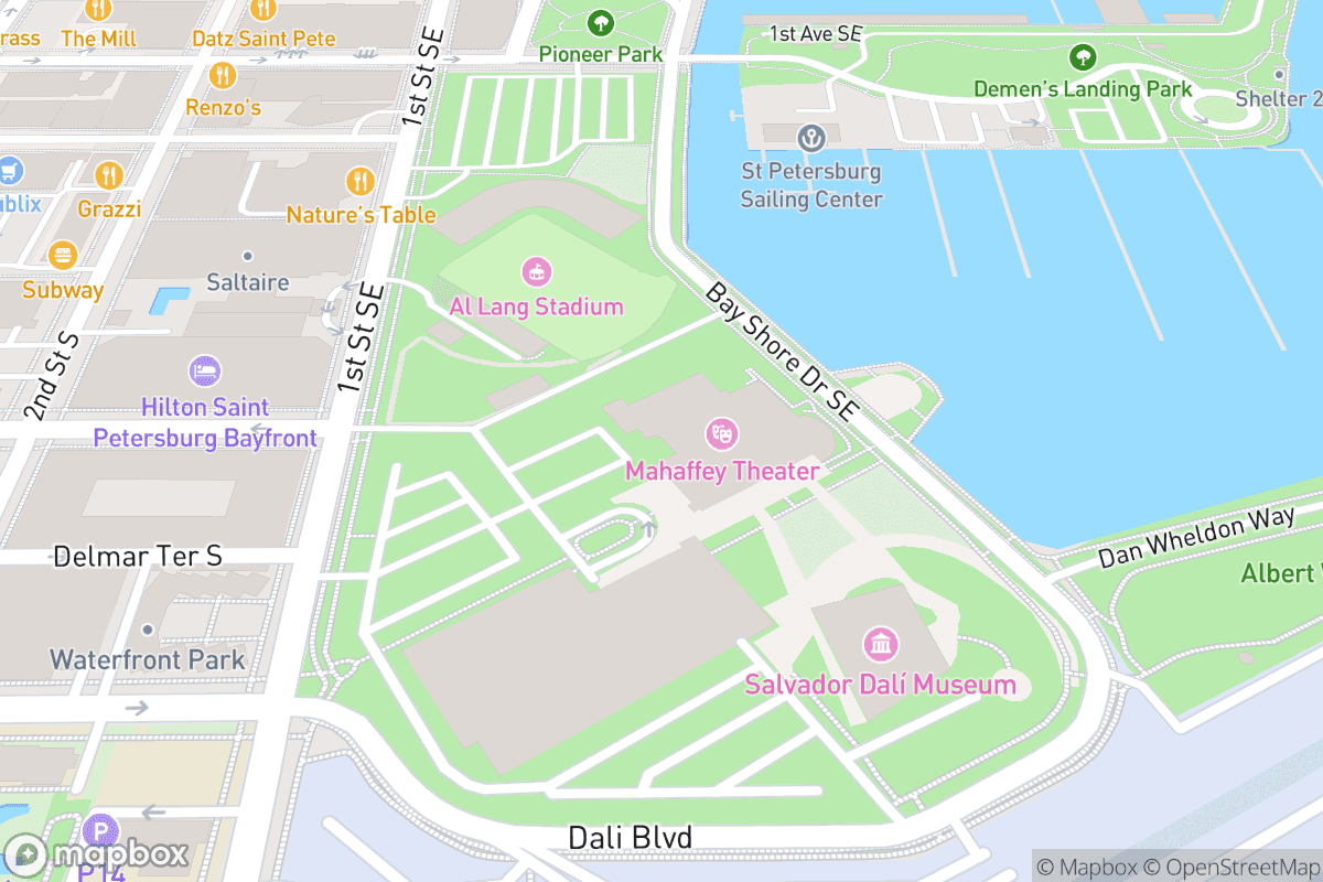 Map of Duke Energy Center for the Arts - Mahaffey Theater