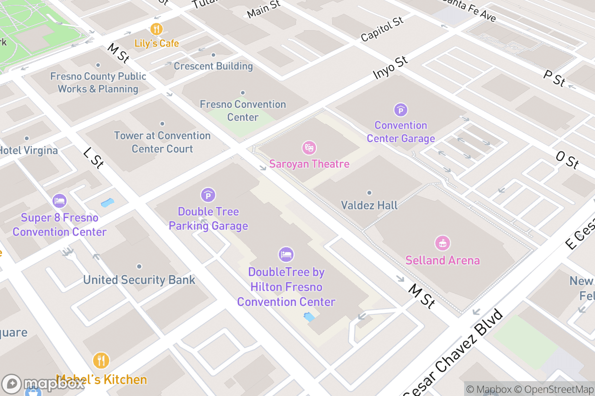 Map of William Saroyan Theatre Fresno Convention & Entertainment Center