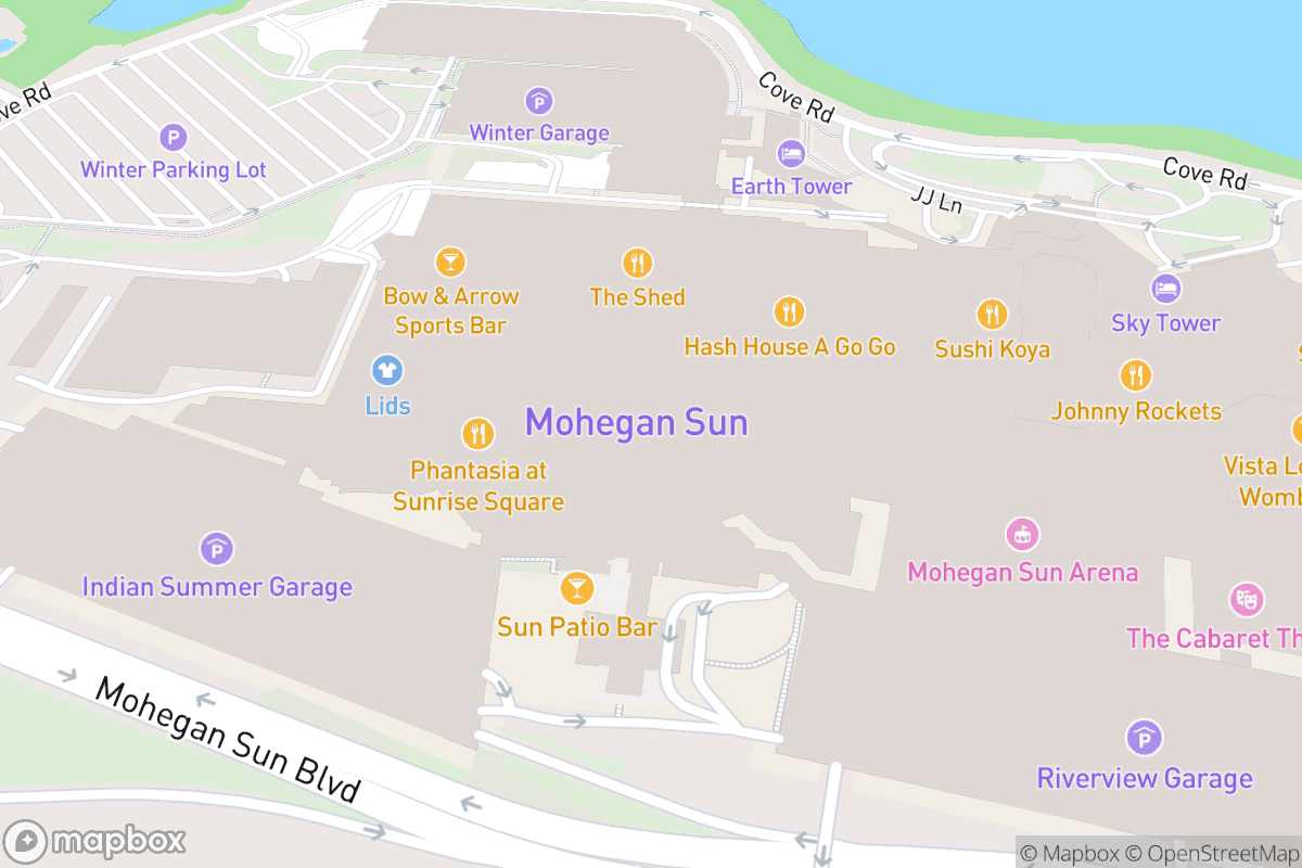Map of Mohegan Sun Cabaret