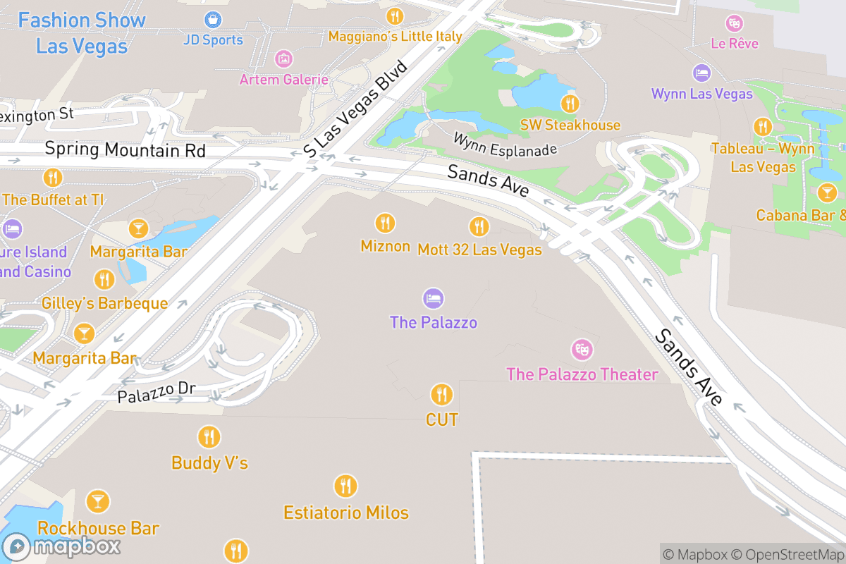 Map of Palazzo Theatre at The Venetian Resort