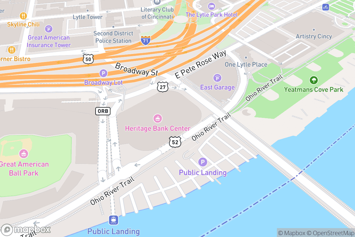 Map of Heritage Bank Center