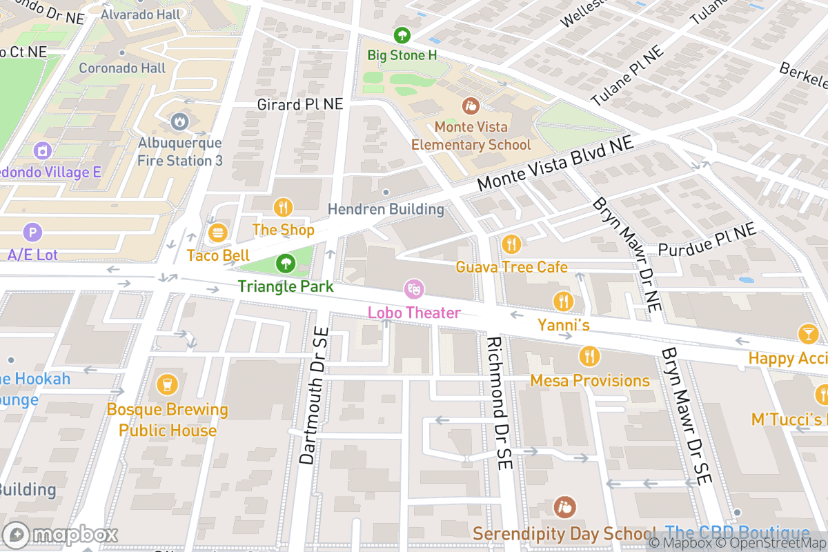 Map of The Historic Lobo Theater Lounge and Event Center