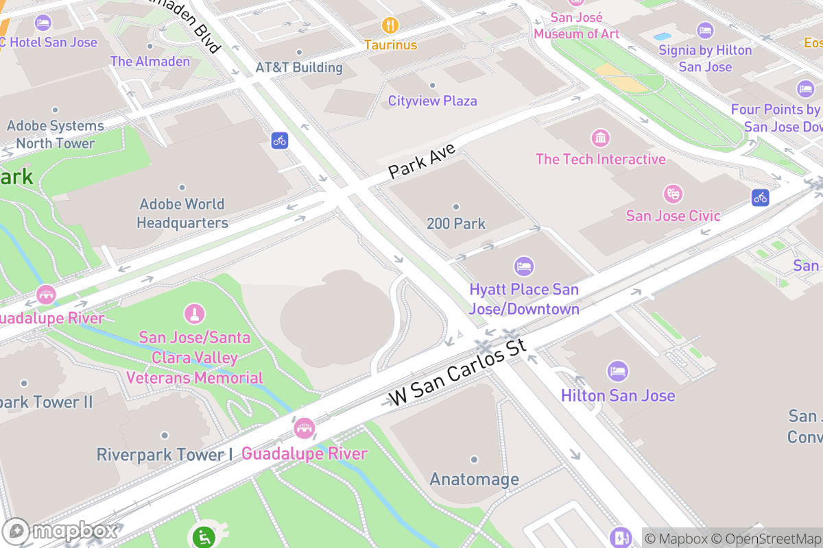Map of San Jose Center for the Performing Arts