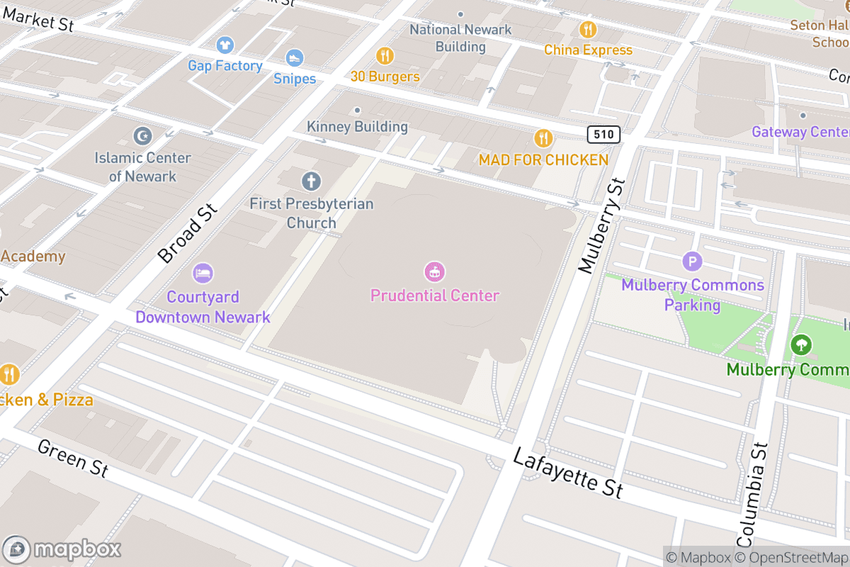 Map of Prudential Center