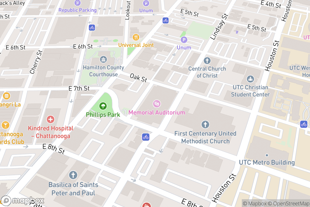 Map of Soldiers and Sailors Memorial Auditorium