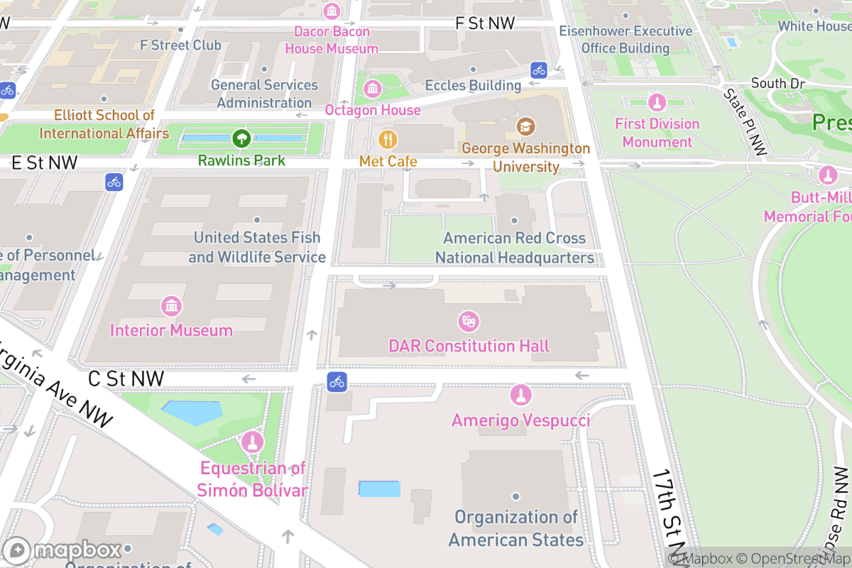Map of DAR Constitution Hall