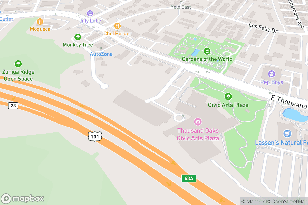 Map of Fred Kavli Theatre- B of A Performing Arts Center,Thousand Oaks
