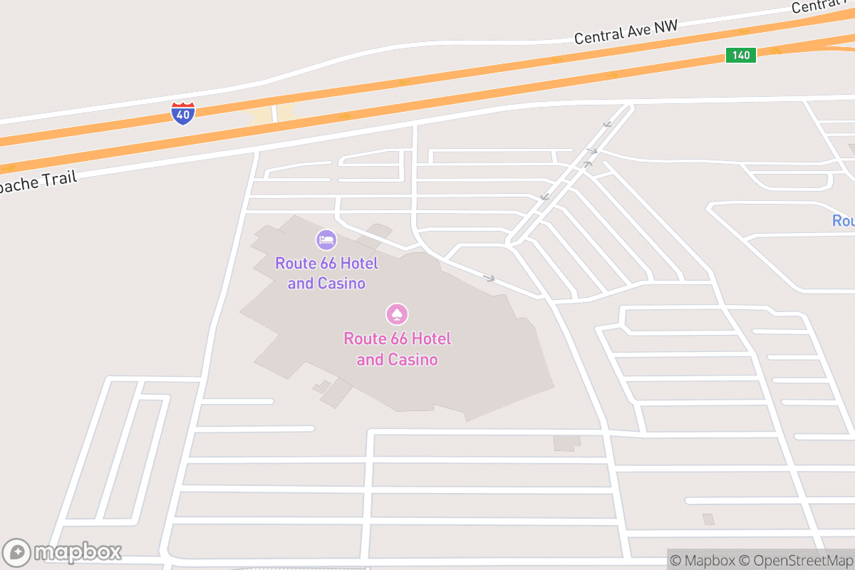 Map of Route 66 Casino