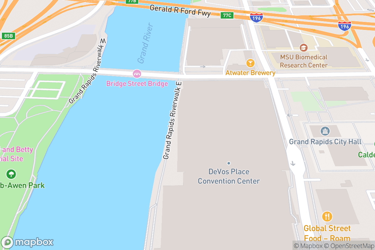 Map of DeVos Performance Hall