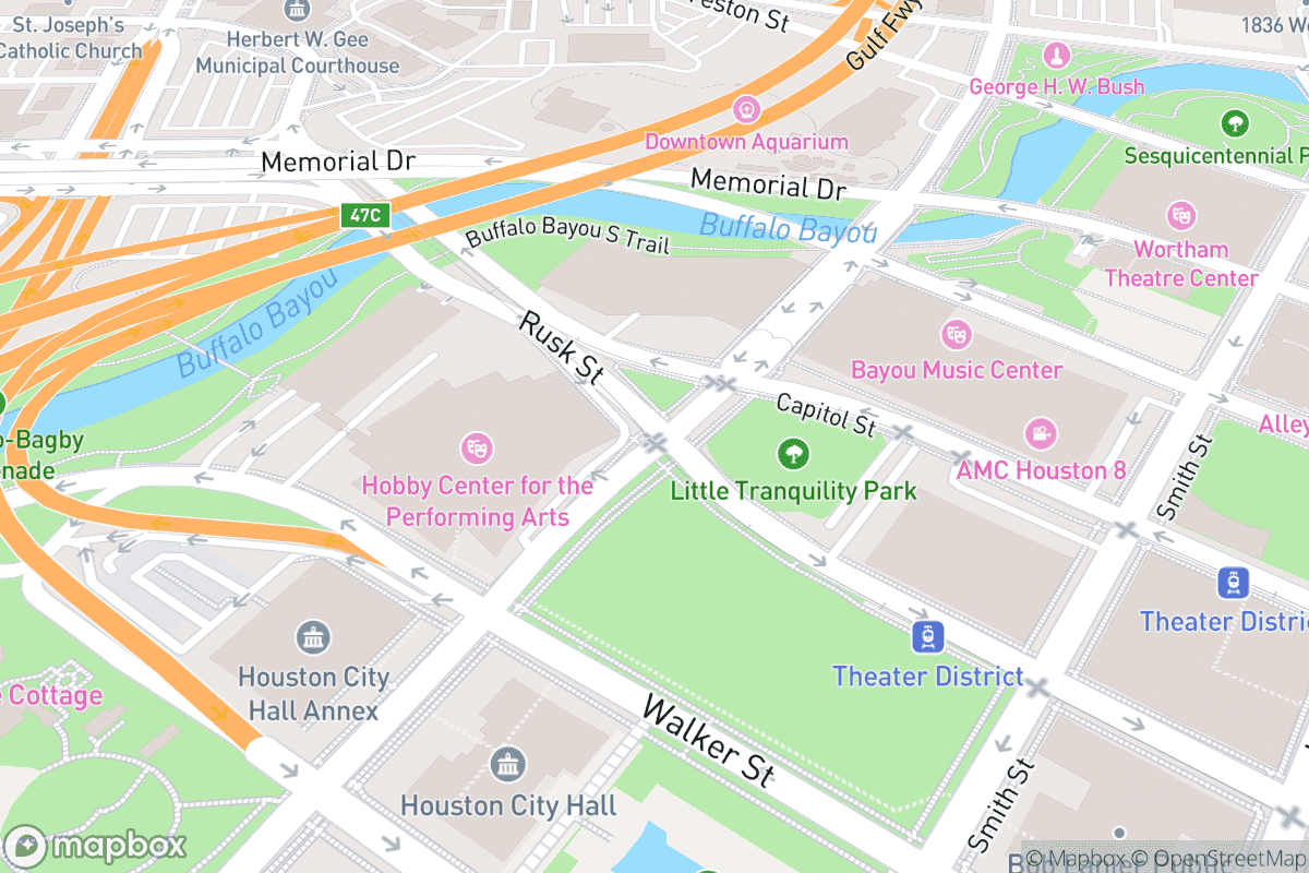 Map of Zilkha Hall at the Hobby Center