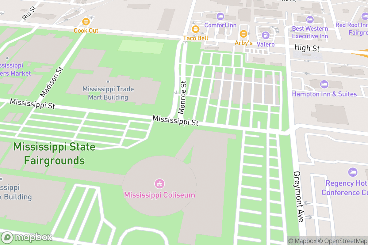 Map of Mississippi Coliseum
