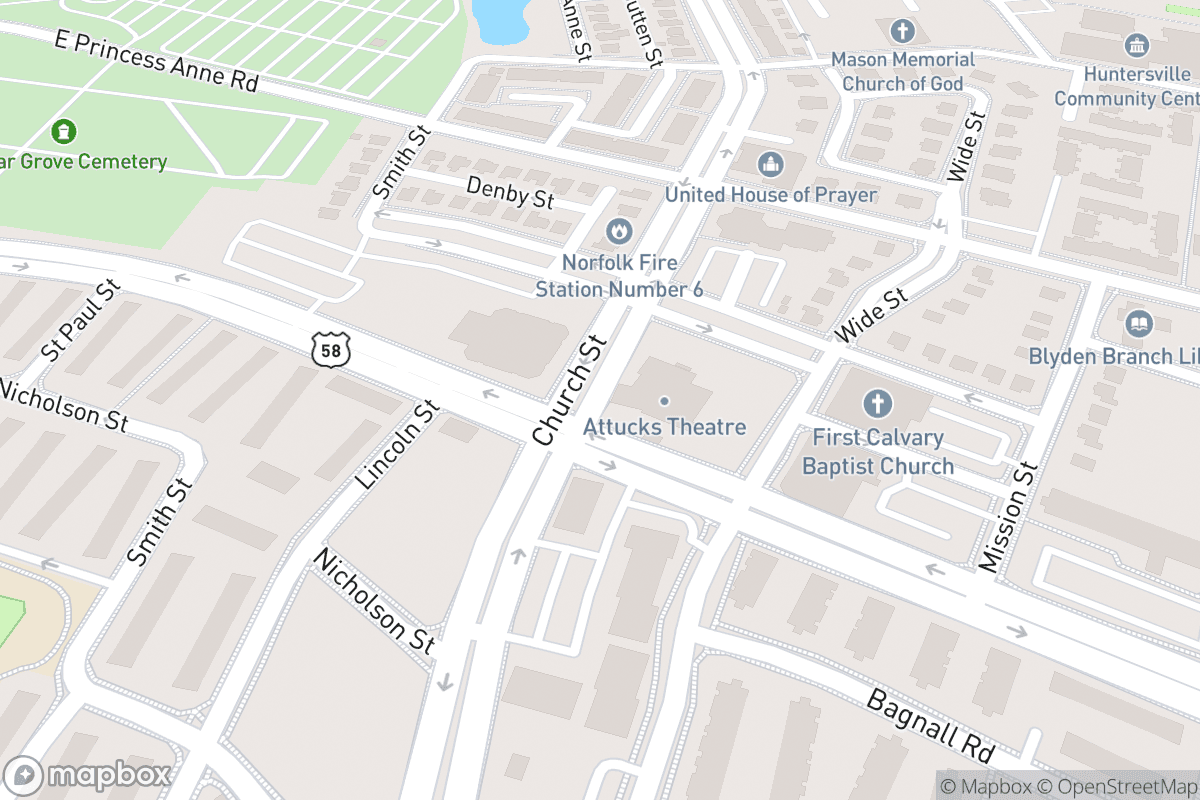 Map of Attucks Theatre