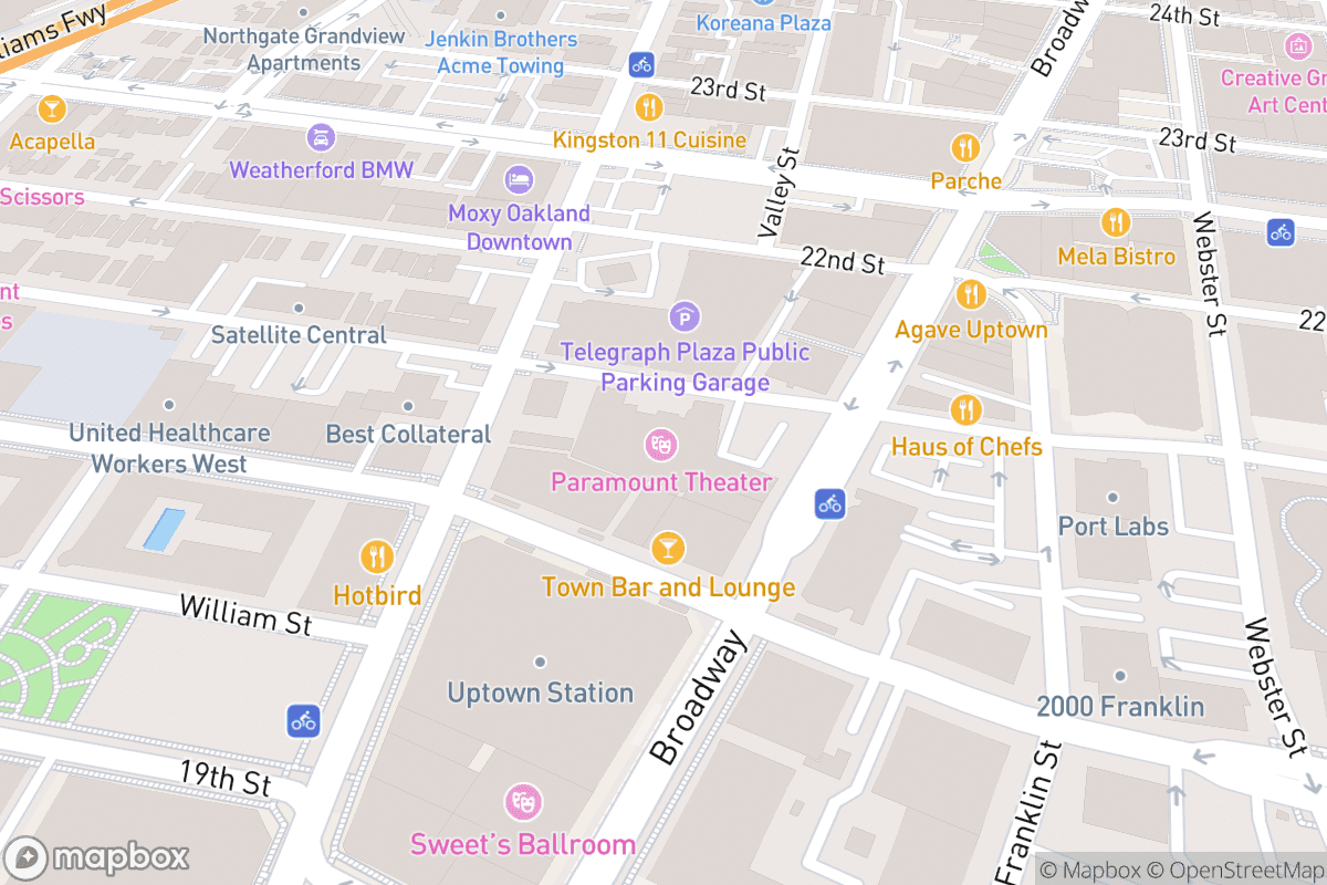 Map of Paramount Theatre Oakland