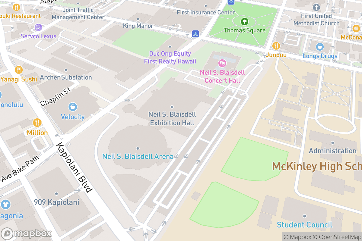 Map of Neal S Blaisdell Concert Hall