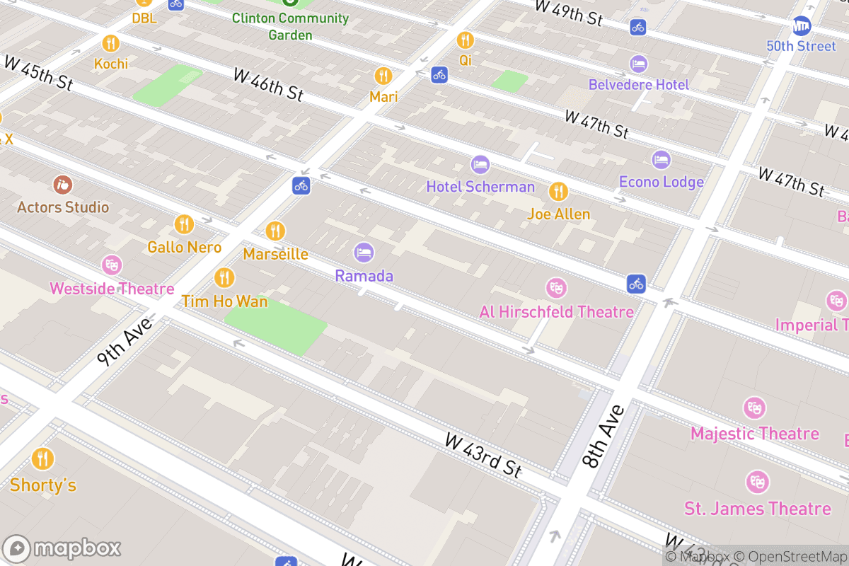 Map of Imperial Theatre - NY