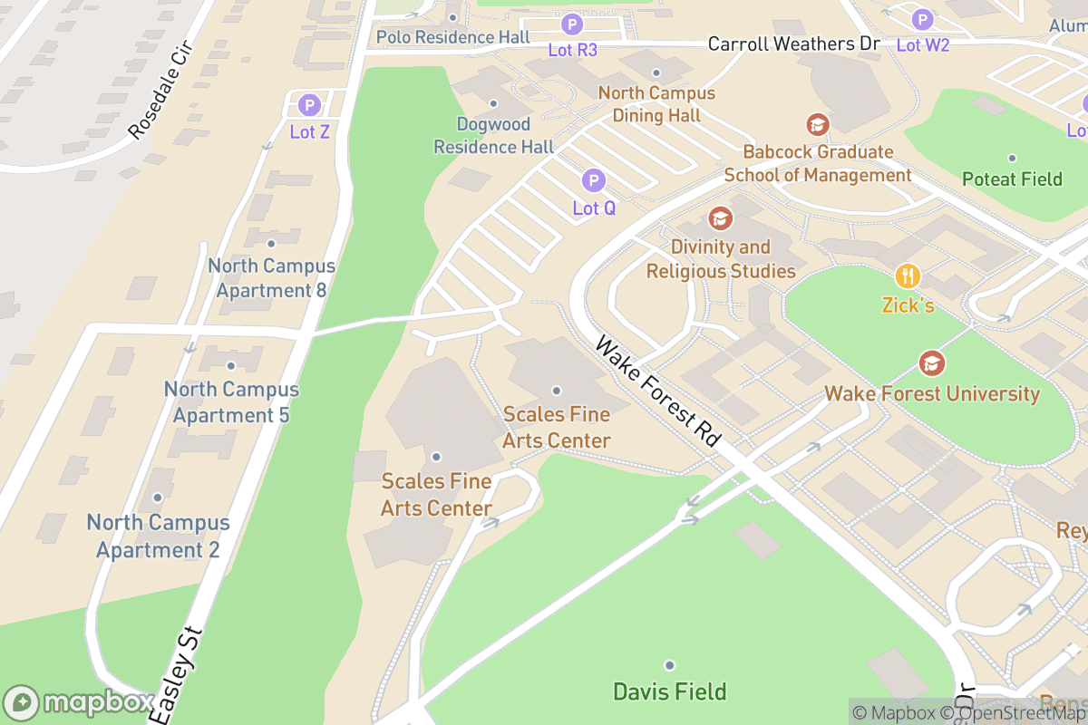 Map of Wake Forest University – Brendle Auditorium