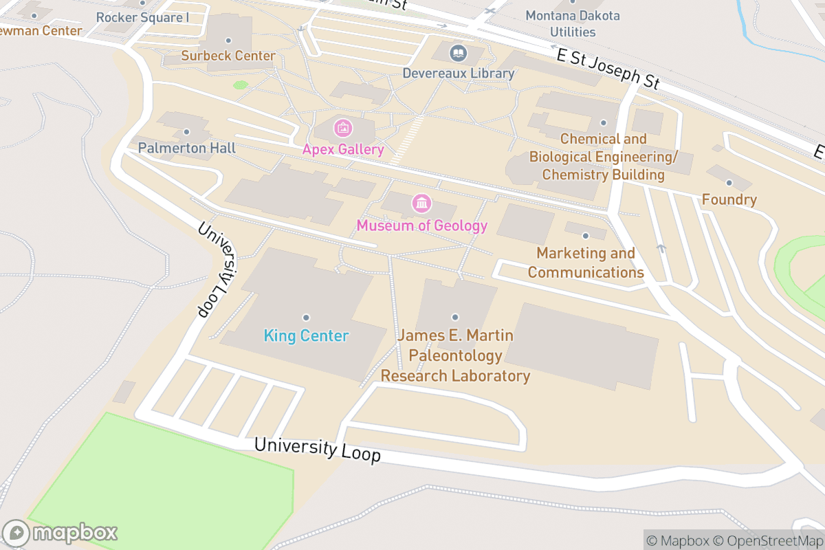 Map of South Dakota School of Mines & Technology – Beck Ballroom