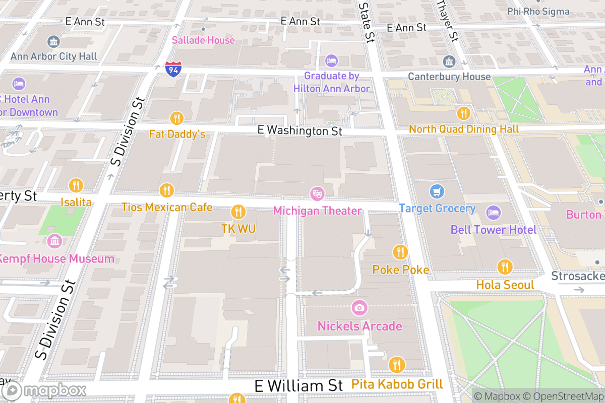 Map of Michigan Theater