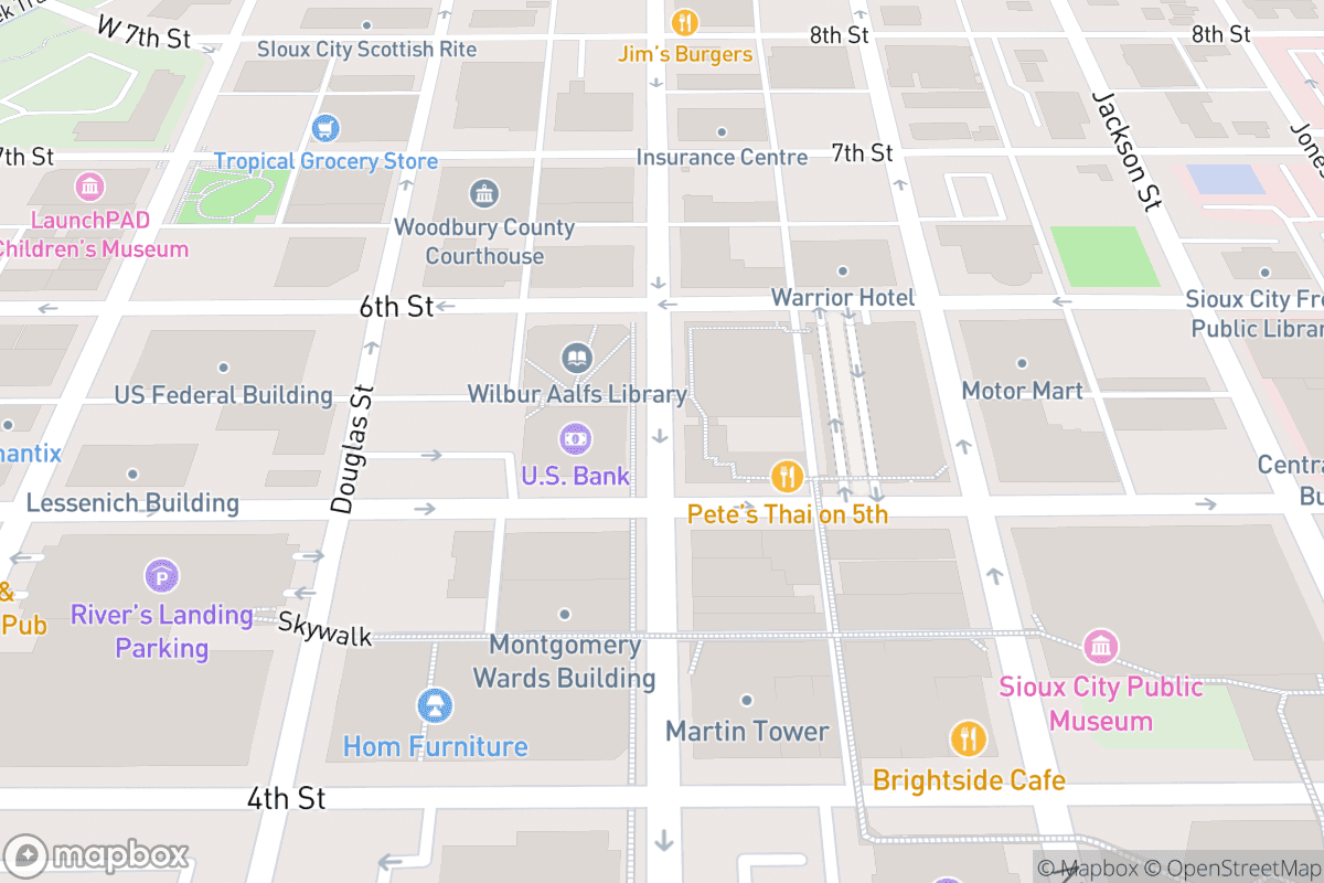 Map of Orpheum Theatre Sioux City