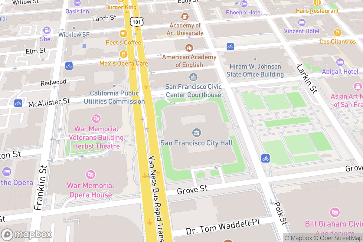 Map of Curran Theatre
