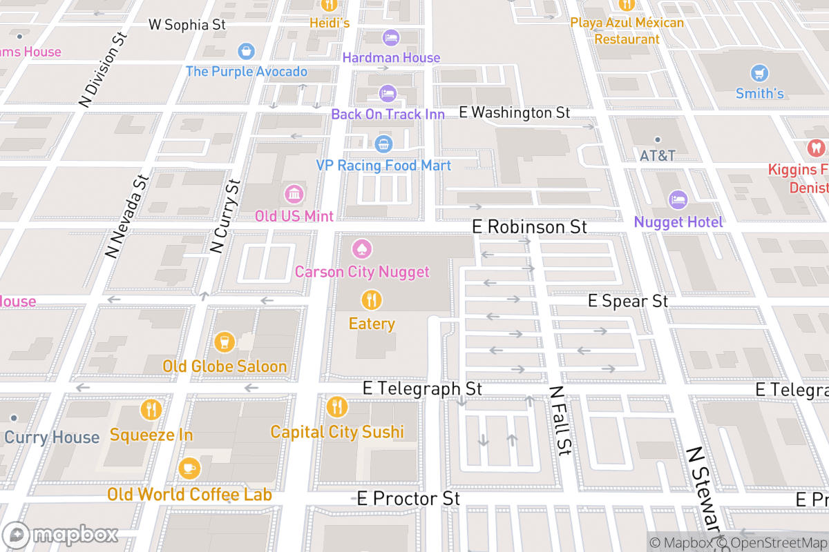Map of The Grand Showroom at the Carson Nugget