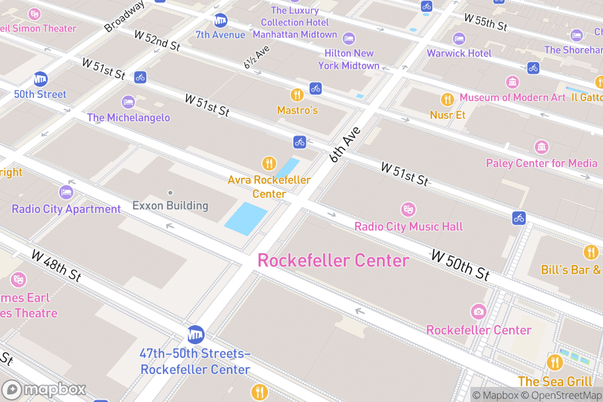 Map of Radio City Music Hall