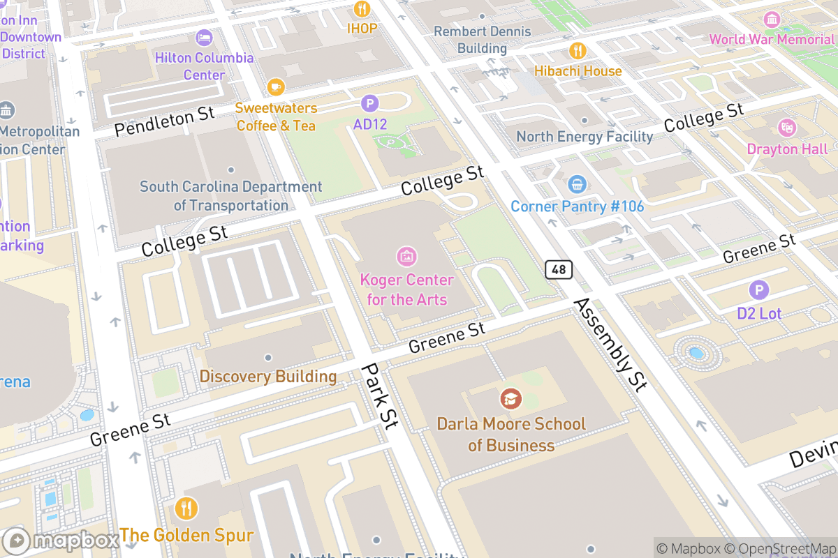 Map of Koger Center for the Arts - Johnson Hall Auditorium