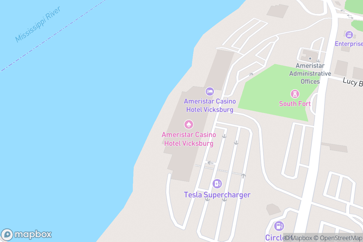 Map of Ameristar Casino Hotel Vicksburg