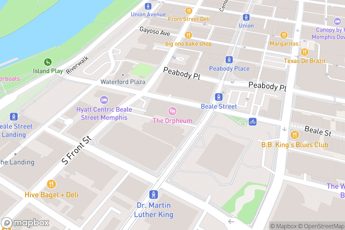Map of Halloran Centre at the Orpheum Theatre Memphis
