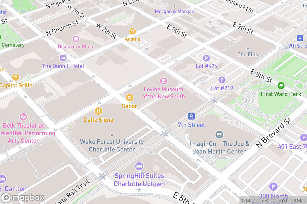 Map of Headliners Uptown Charlotte
