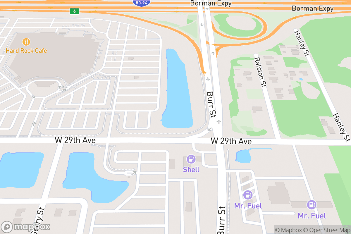 Map of Hard Rock Live Northern Indiana