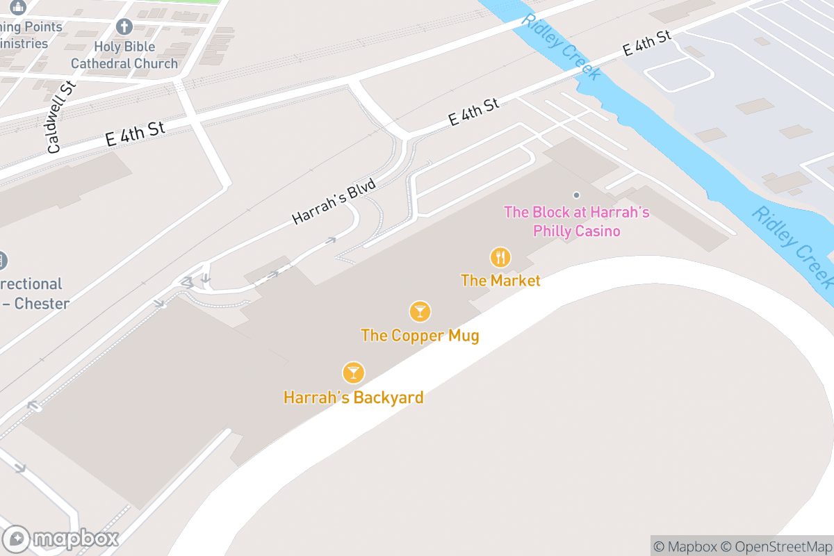 Map of The Block at Harrah's Philadelphia