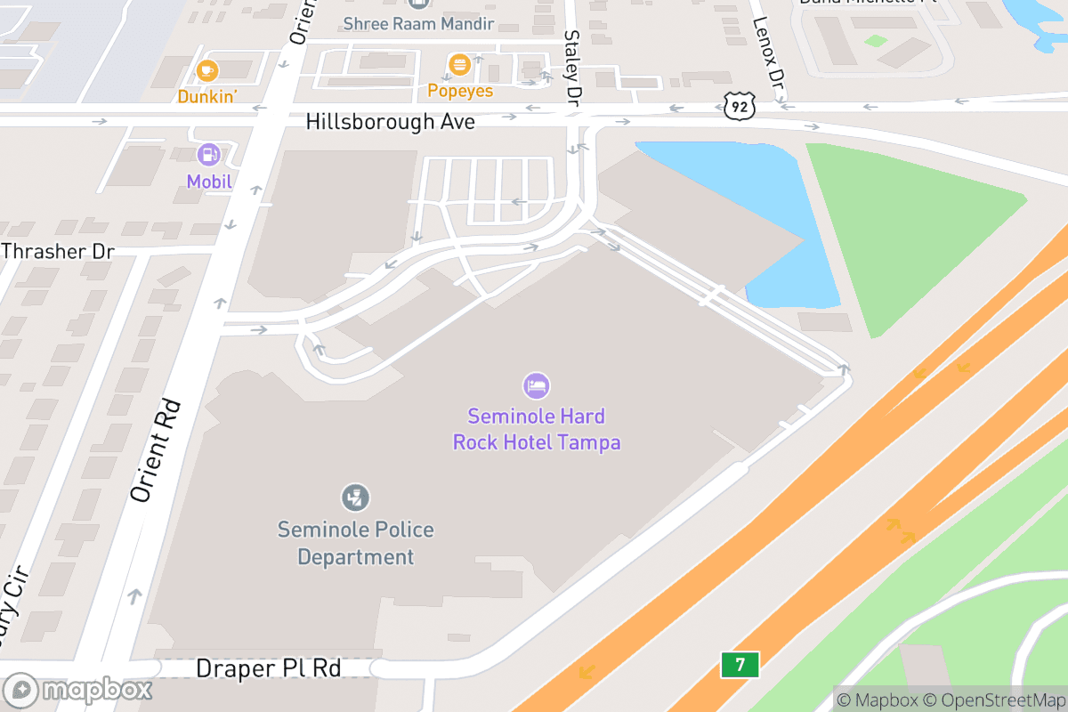 Map of Seminole Hard Rock Tampa Event Center