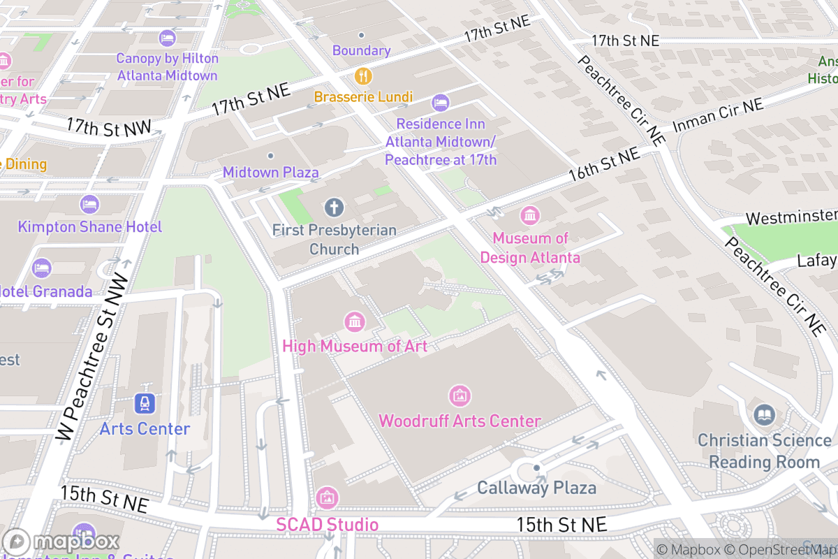 Map of Atlanta Symphony Hall