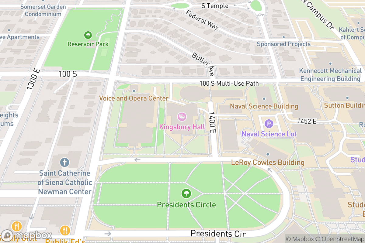 Map of Kingsbury Hall Salt Lake City