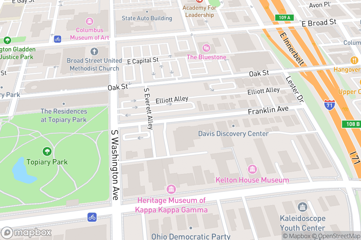 Map of Columbus Performing Arts Center