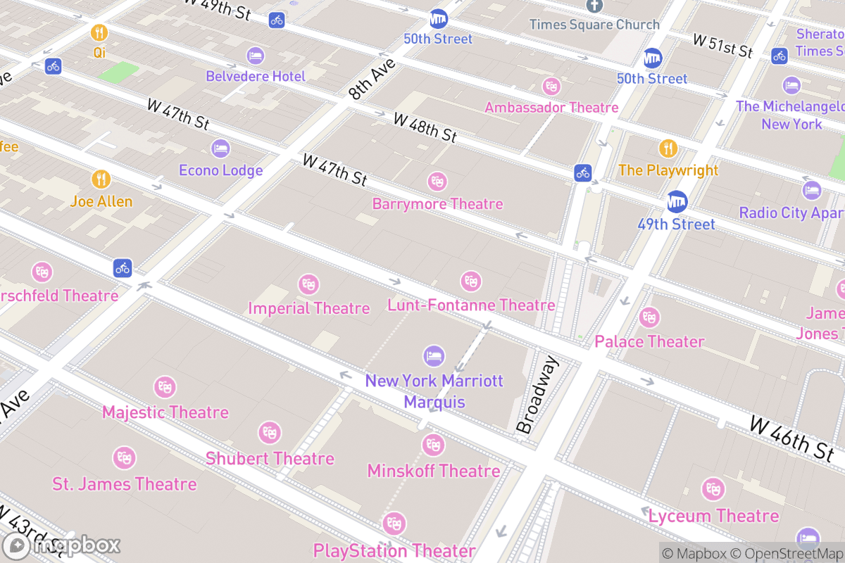 Map of Lunt-Fontanne Theatre
