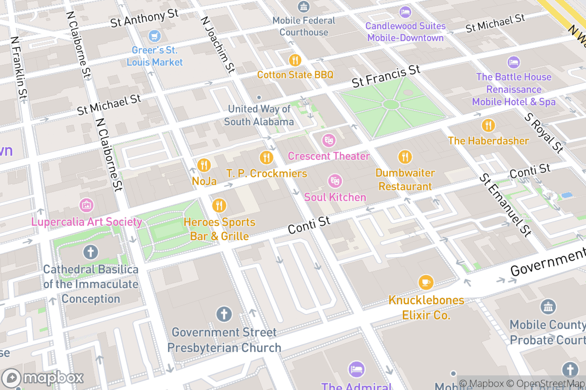 Map of Saenger Theatre Mobile