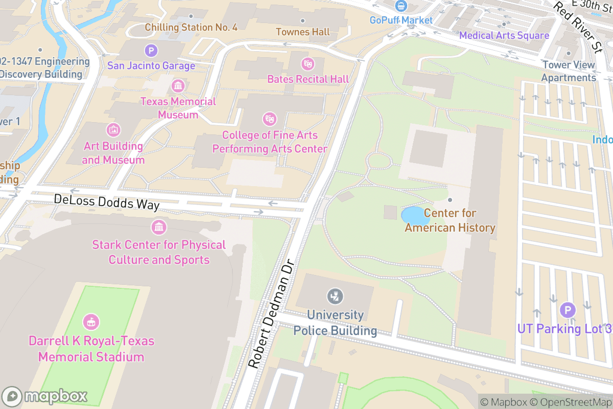 Map of Bass Concert Hall