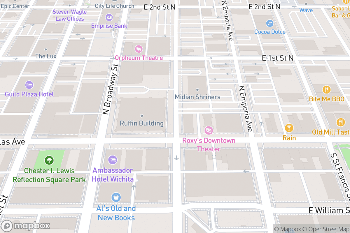 Map of INTRUST Bank Arena