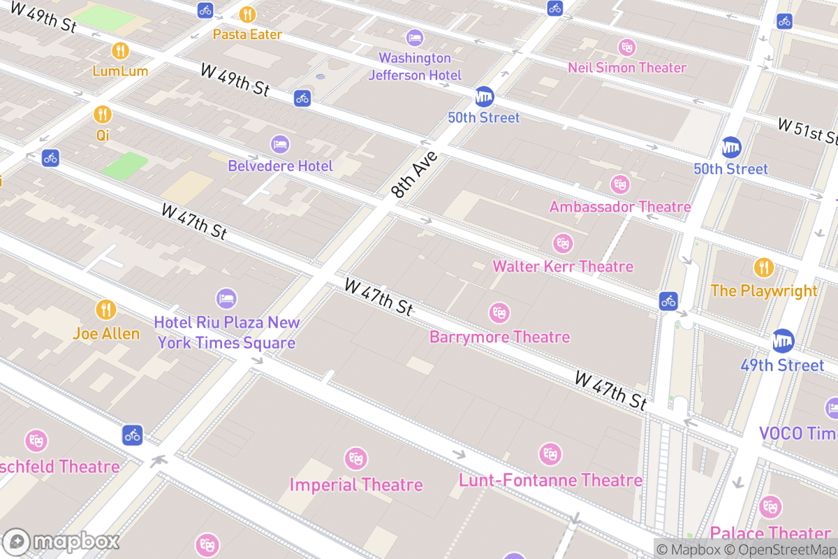 Map of Samuel J Friedman Theatre