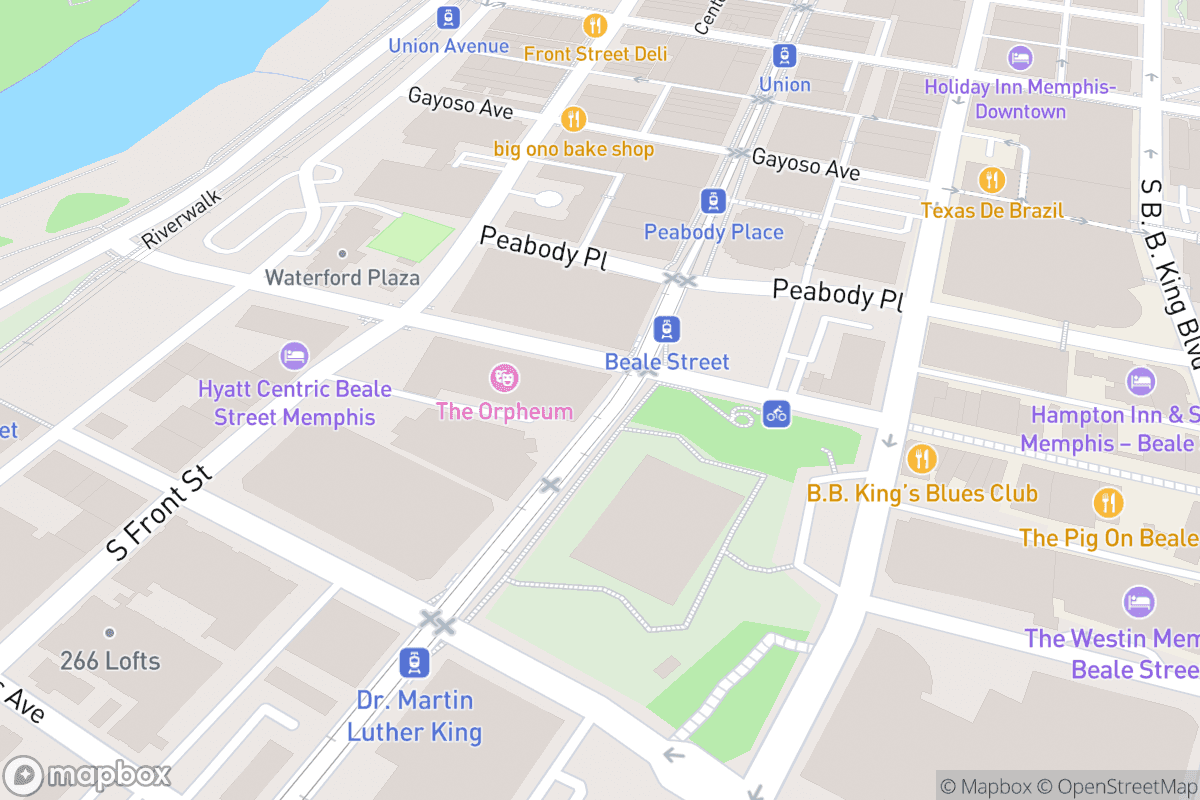 Map of The Orpheum Theatre Memphis