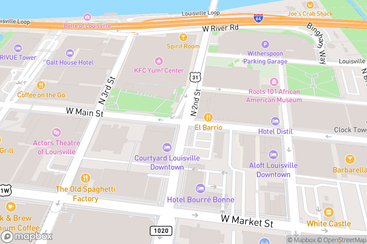 Map of The Kentucky Center
