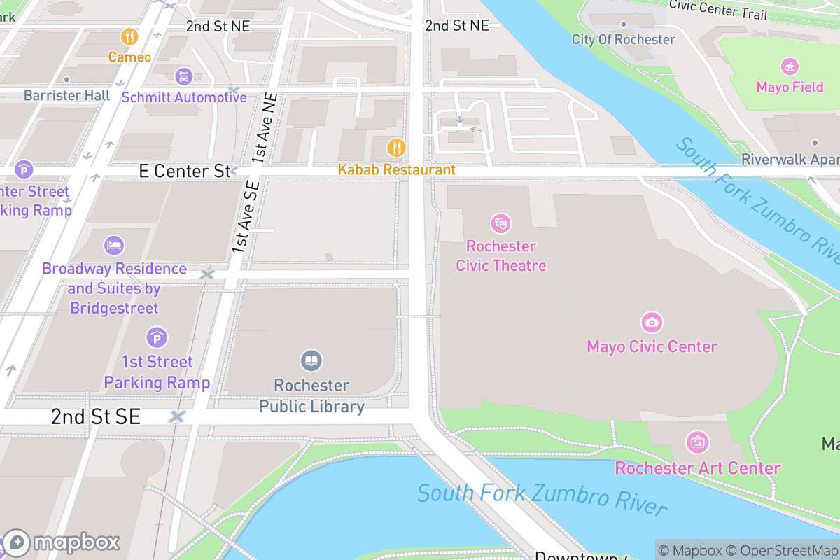 Map of Mayo Civic Center Arena
