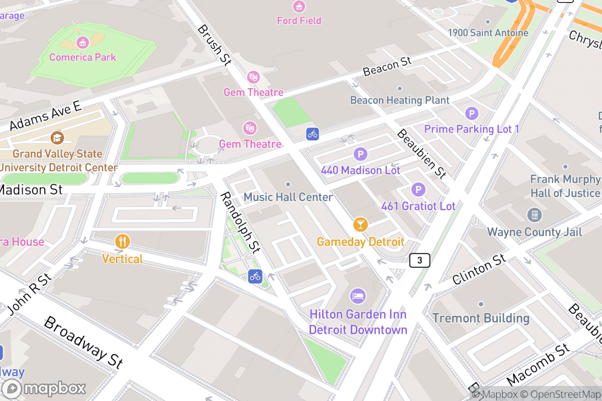 Map of Music Hall Center