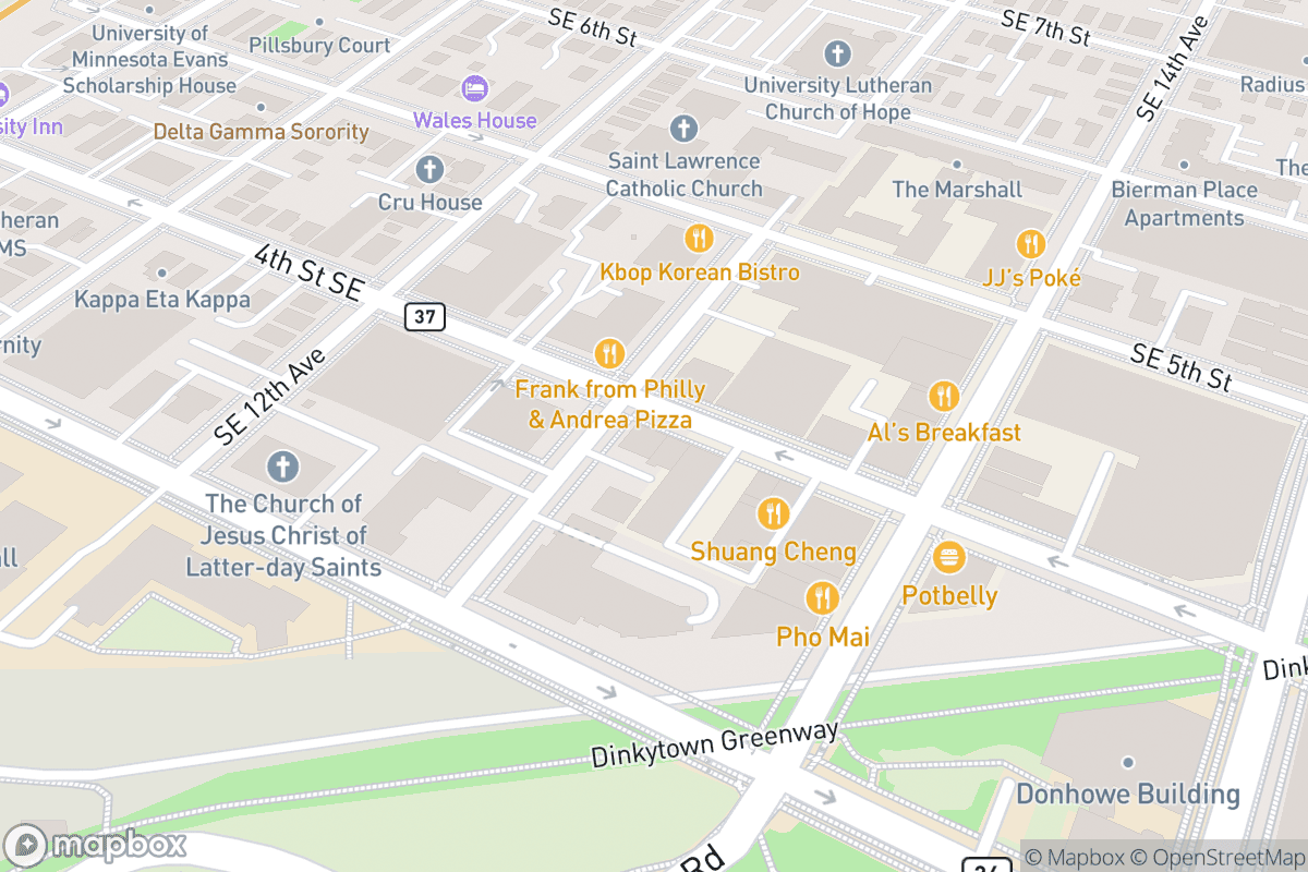 Map of Varsity Theater