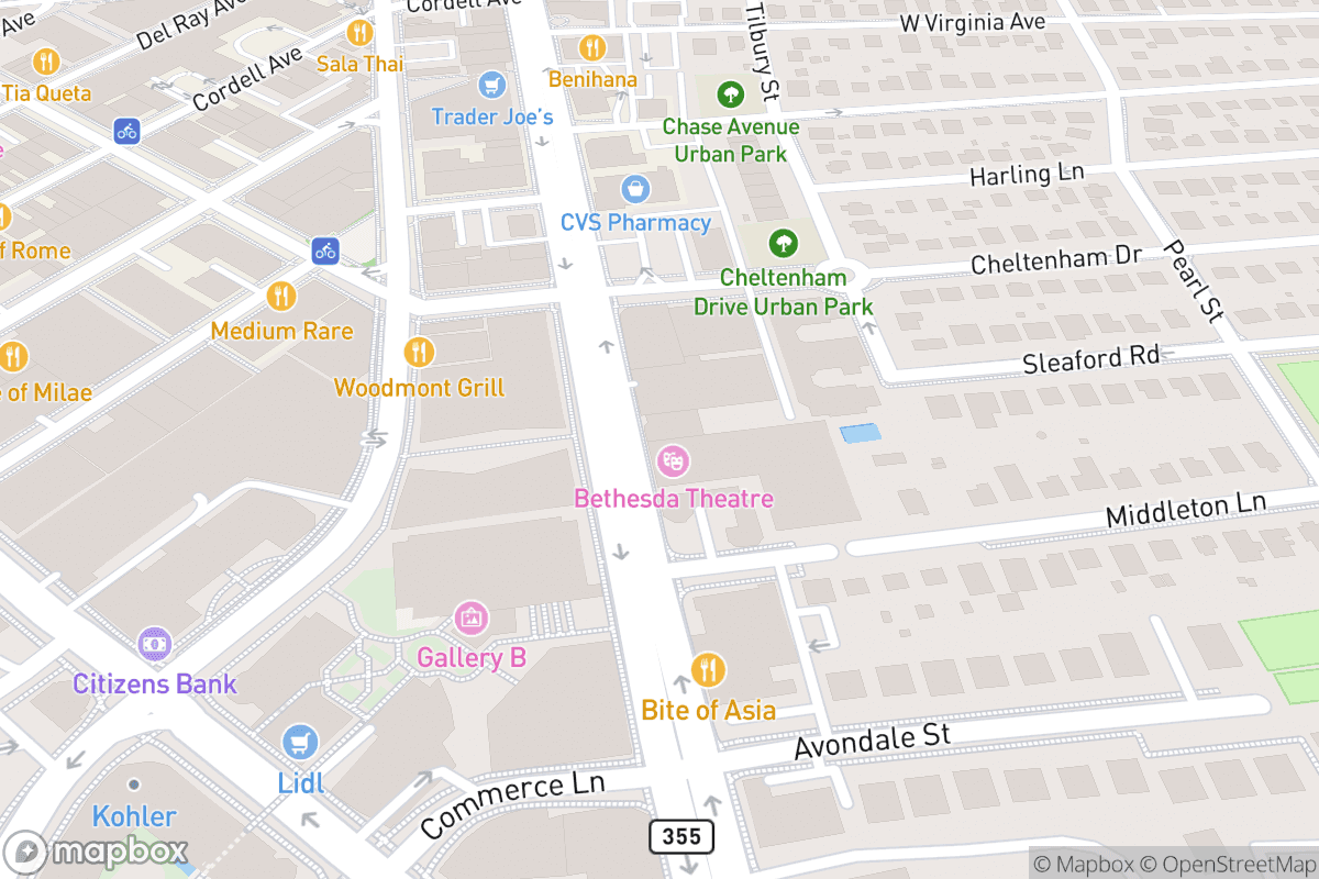 Map of Bethesda Theater