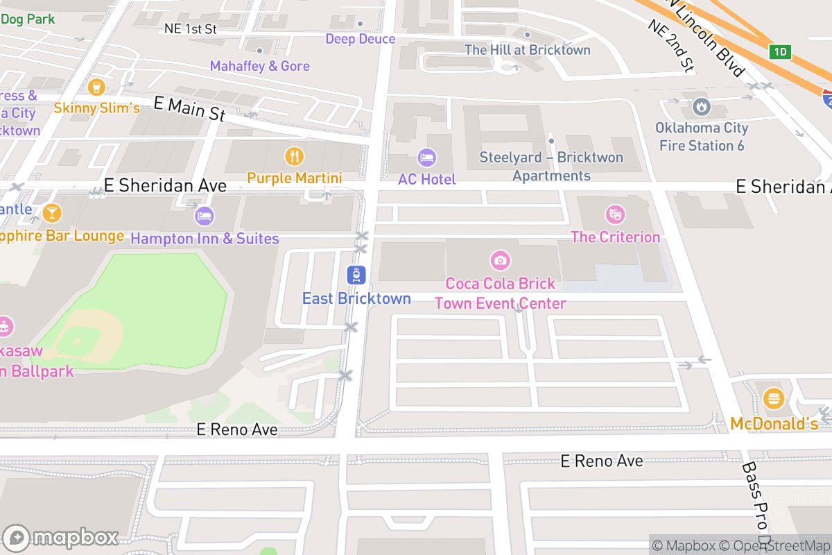 Map of Bricktown Comedy Club (Oklahoma City)