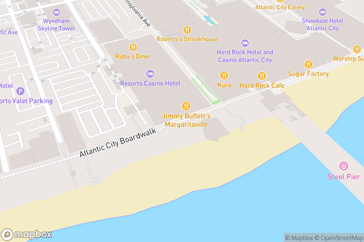 Map of Resorts Atlantic City
